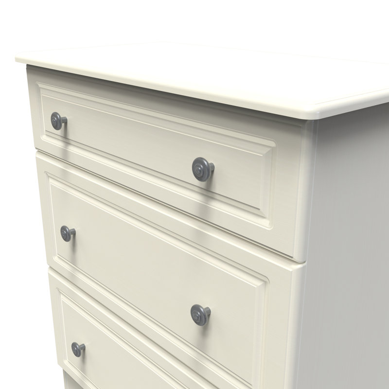 Fully Assembled Argyle 3 Drawer 76.5Cm W Chest of Drawers, Cream