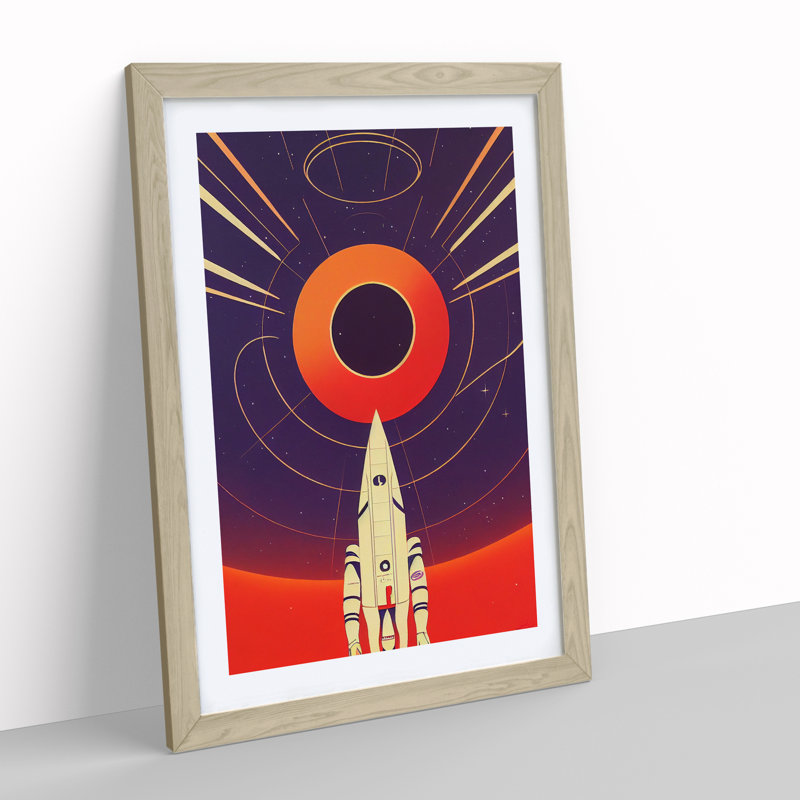 The Unbelievable Spaceship Rocket - Framed Print, Oak, 64cm H x 46cm W x 2cm D