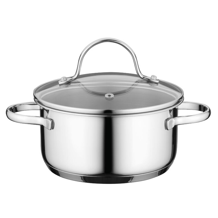 Cooks Essentials Stainless Steel 12-Piece Set Stockpot Saucepan Skillet Lid