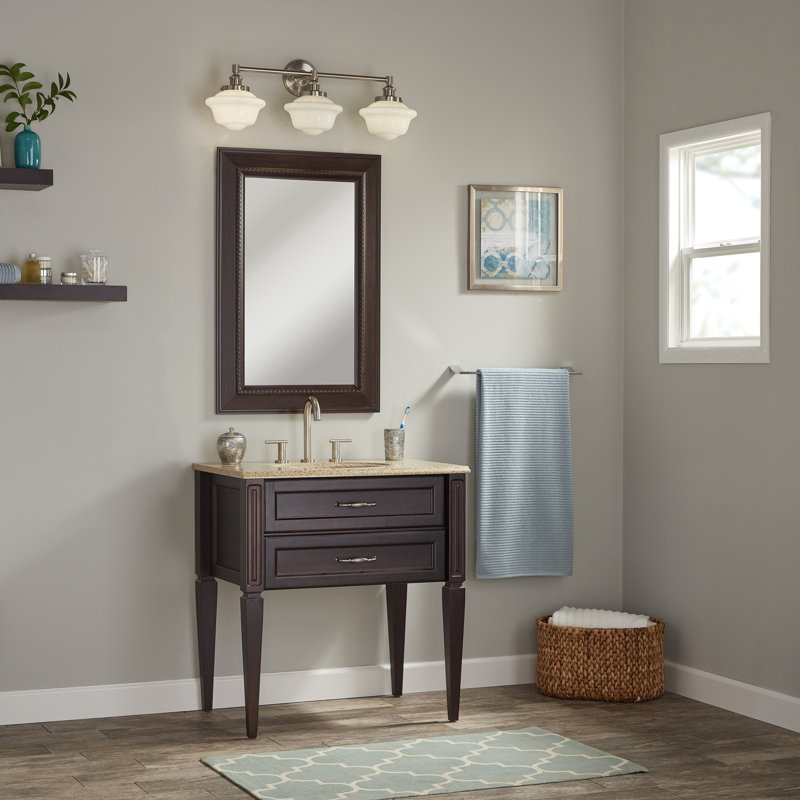 Éclairage de salle de bain 3 lumières à intensité variable Sille, Nickel brossé, Lait, Non