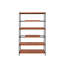 Bibliothèque spacieuse à 6 tablettes en chêne miel et noir pour bibliothèque de pièce d'étude - Home Decor Essential