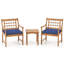 Ensemble de chaises bistro d'extérieur en bois d'acacia avec table basse et porche 3 pièces -1298105130