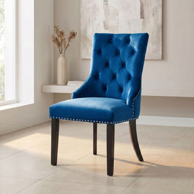 Edward Luxury Tufted Velvet Upholstered Dining Chairs Classic Design