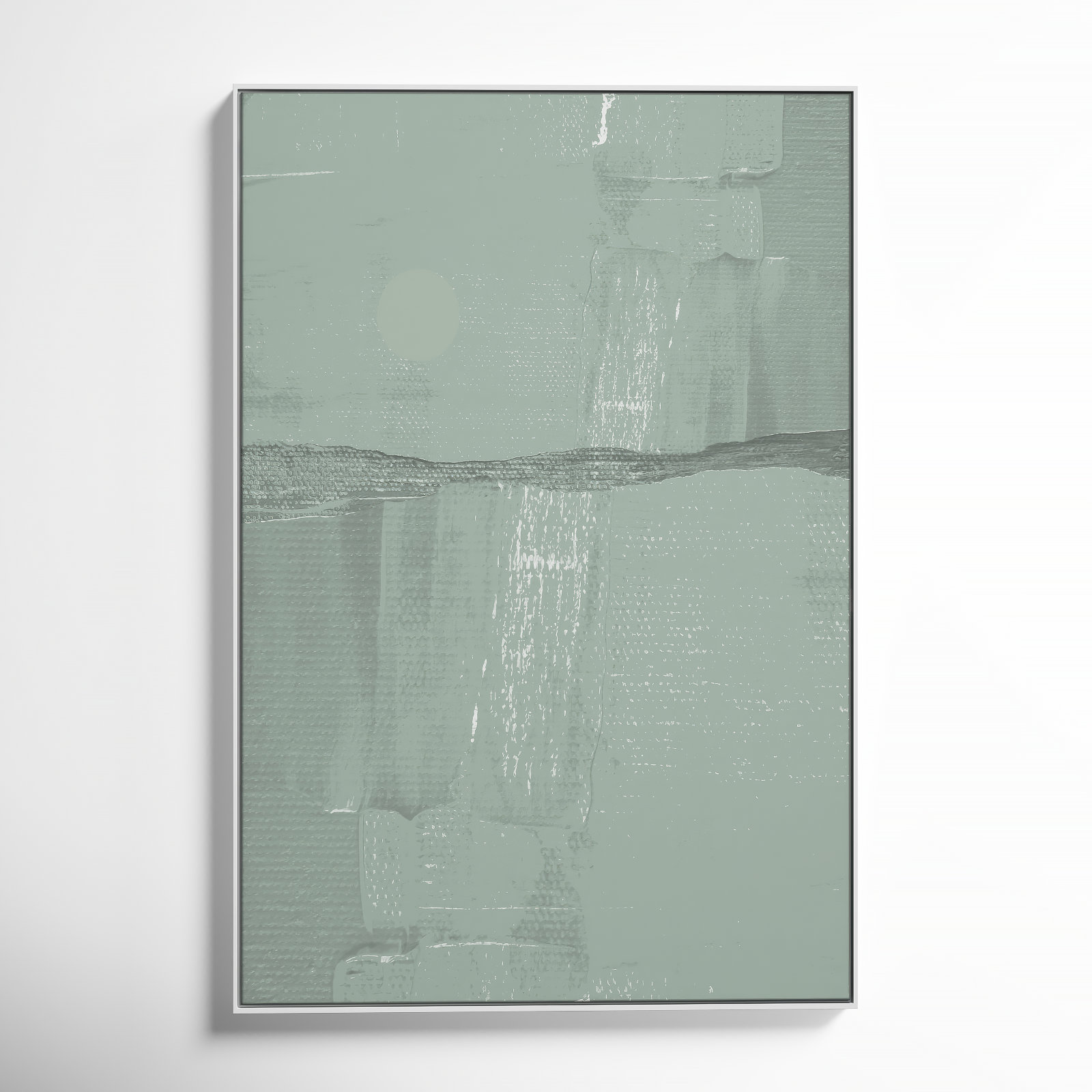 Sage Abstract, 61.5" H x 41.5" W x 2" D, White 