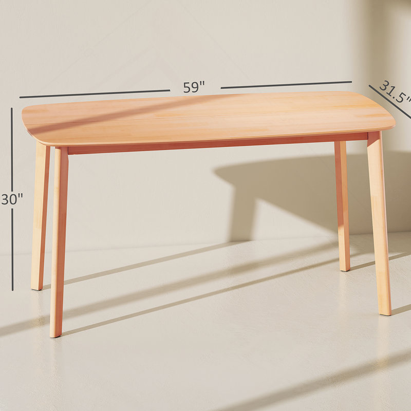 Table de salle à manger style style rectangulaire, table de salle à manger en bois avec grand plateau