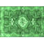Tapis oriental en laine / polyester tissé à la machine Oldow - vert / ivoire / gris-888141114