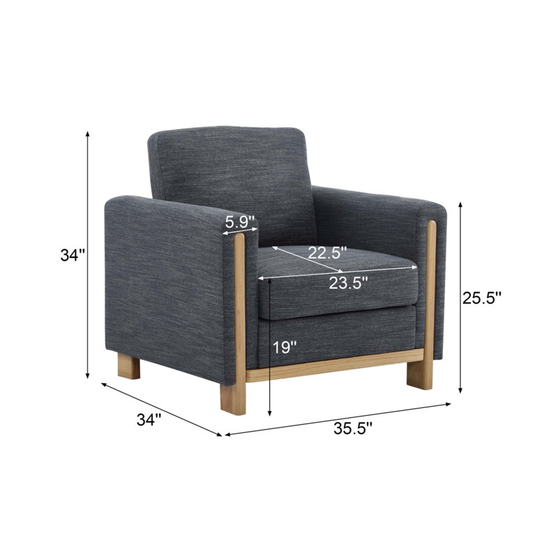 Fauteuil rembourré en tissu