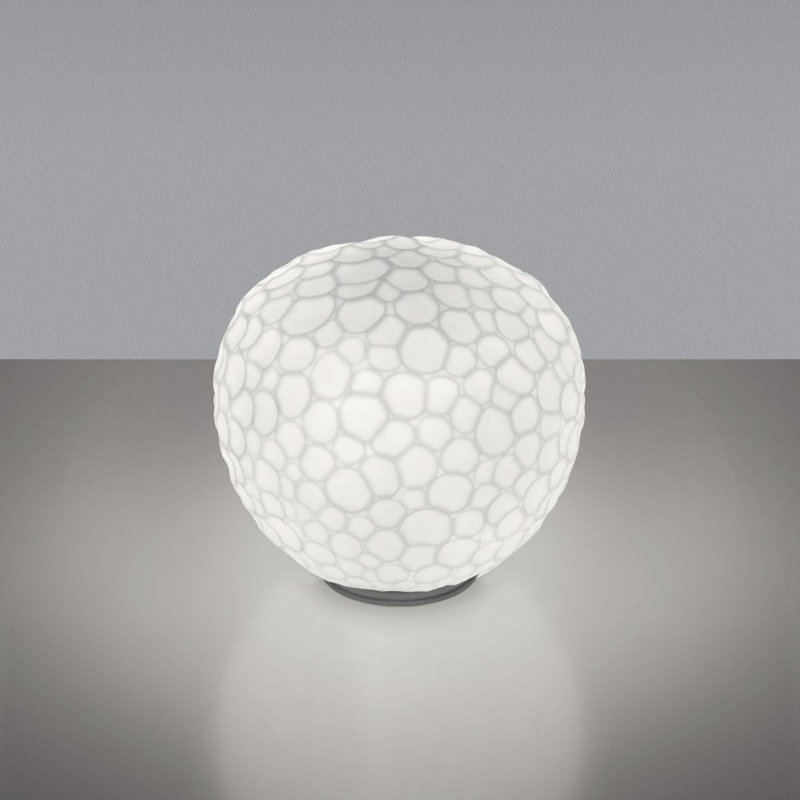 Meteorite 13.75'' White Hand-Blown Glass Table Lamp