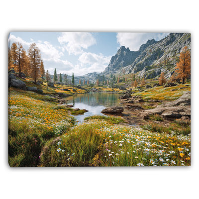 Art mural sur toile Alpine Meadow Lake