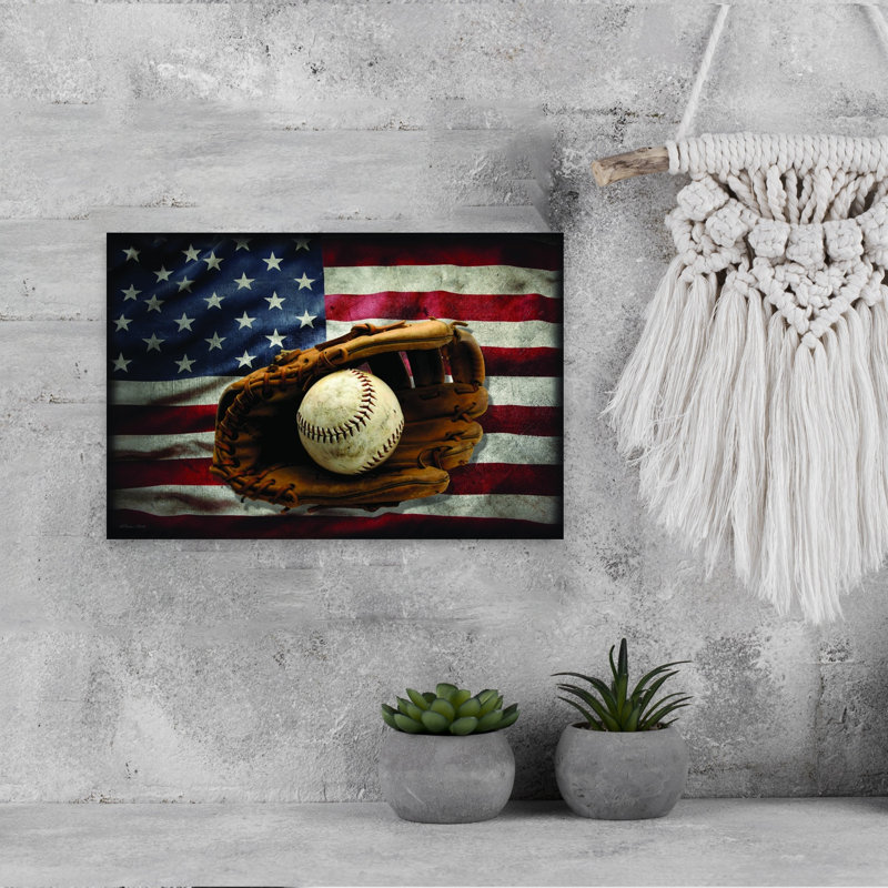 American Baseball II, art mural contemporain, H 12 po x l 18 po