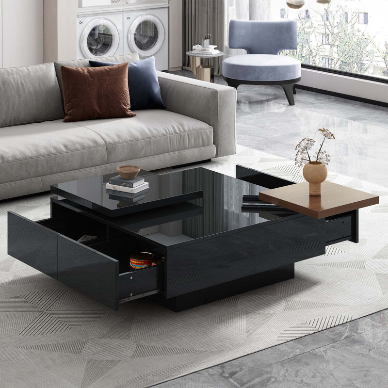 Table basse moderne carrée, Noir