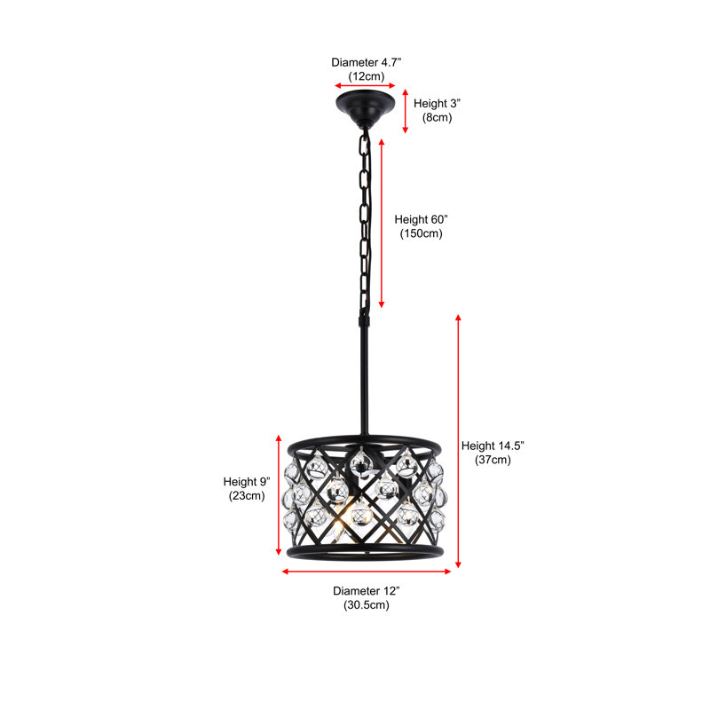Luminaire suspendu tambour 3 lumières unique Swinney, Brun moka