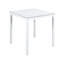 Élégante table de salle à manger à 5 comptoirs en blanc. Table carrée avec décoration en cristal. Bois massif et construction blanche 5 pièces Nuance. Garniture.