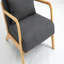 Chaise d'appoint Mid-Century moderne avec structure en bois, chaises de salon rembourrées avec coussin de taille, fauteuil de lecture pour véranda de chambre à coucher-752000417-752000428