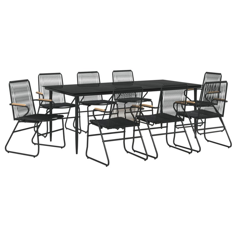 Adriyel 8 - Person Wicker Patio Dining Set with Rectangular Table