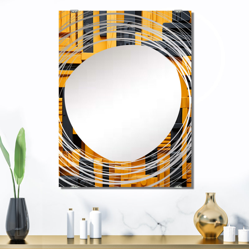 Motif tribal Ndebele - miroir mural tribal africain MIR131870, 32 po x 24 po