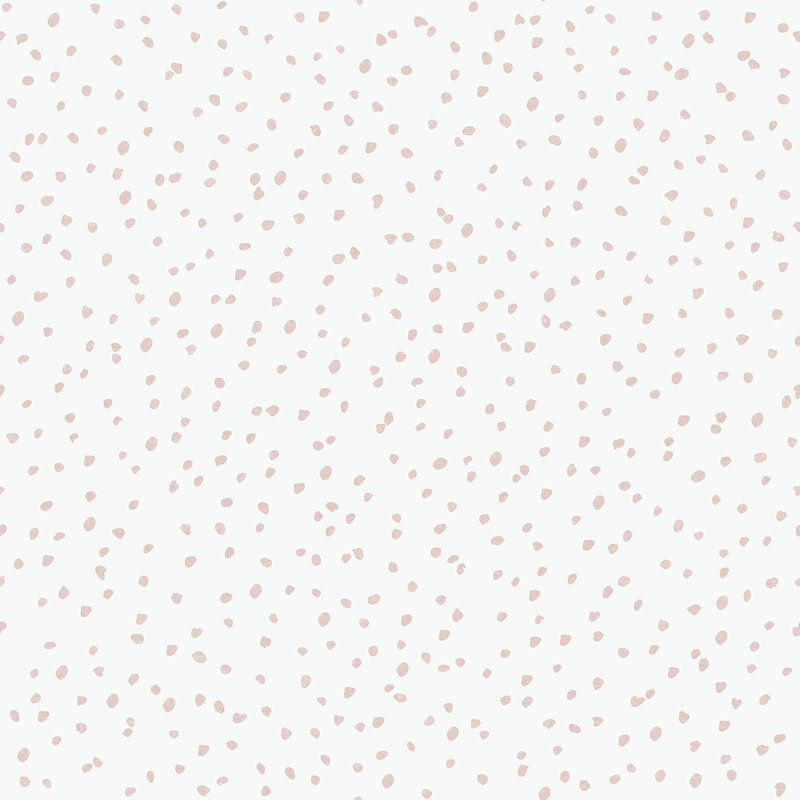 Papier peint à pois confettis dessinés à la main, Rose
