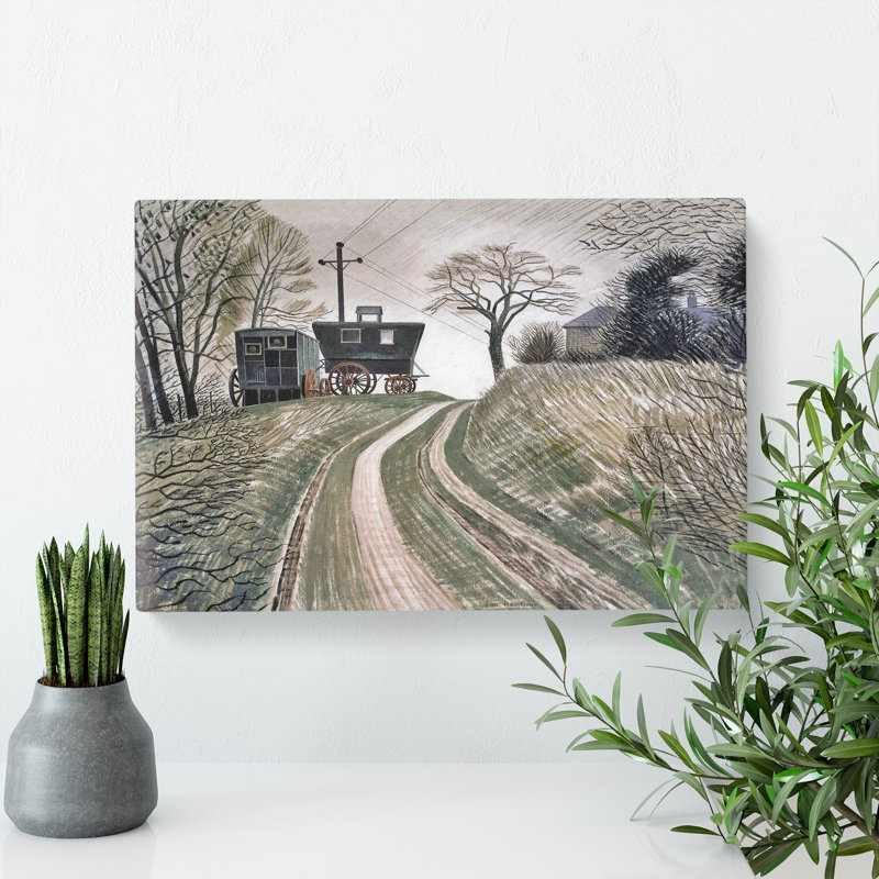 Cart On Hill by Eric Ravilious - Wrapped Canvas Painting, 50cm H x 76cm W x 3cm D