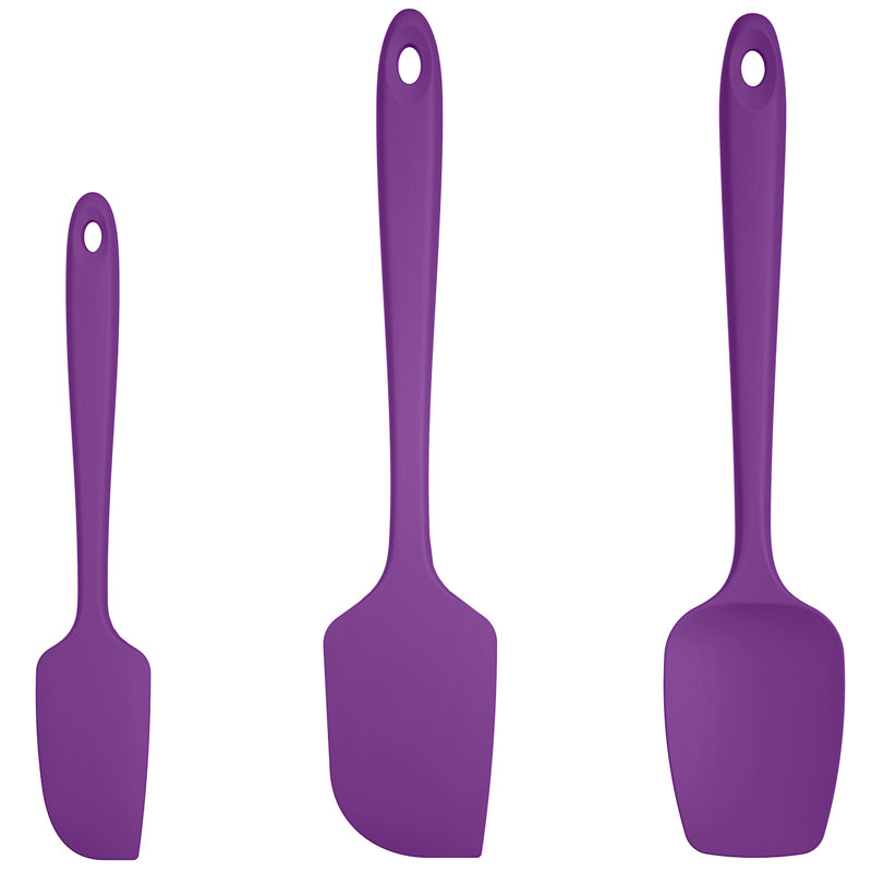 U-Taste 600ºF High Heat-Resistant Silicone Spatula Set of 3, BPA-Free Kitchen Baking Cooking Tools, Red/Orange/Aqua Sky