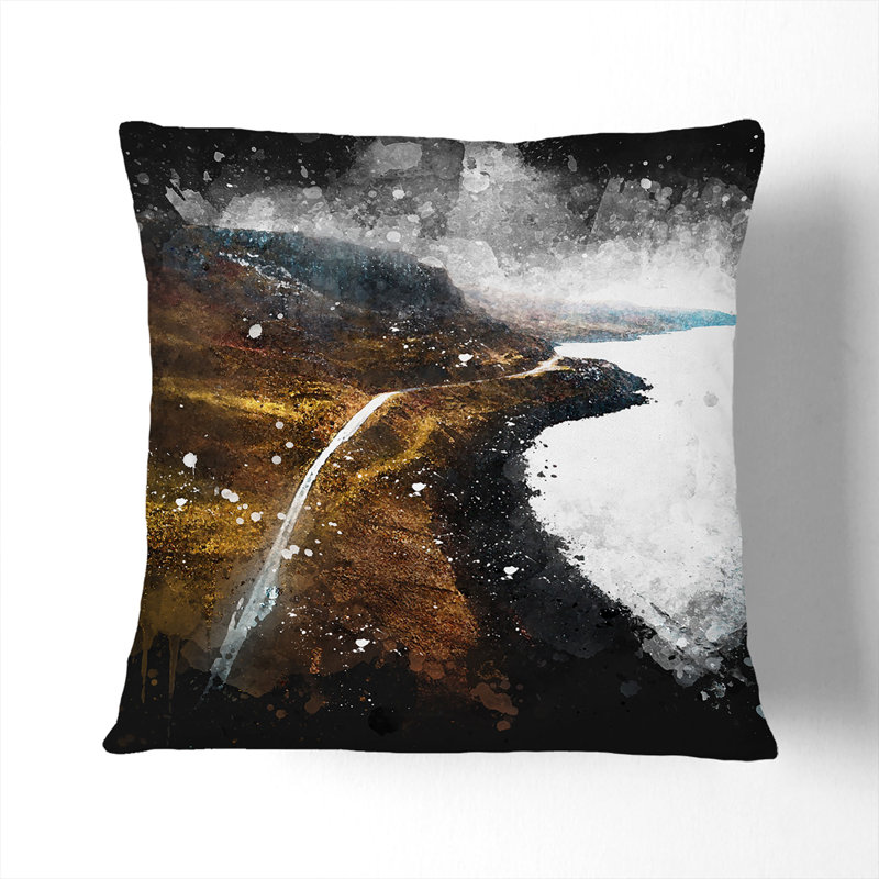 Square Cushion, Black, 55cm H x 55cm W x 20cm D