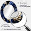Motif victorien bleu cobalt de la Renaissance - Miroir décoratif floral ovale sur métal-851508652