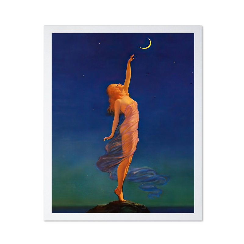 Edward Mason Eggleston - Atteindre la lune, Affiche, H 24 po x l 32 po, Encadrement blanc