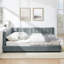 Brooks Velvet Tufted Bed with Backrest & Armrests-116170502
