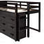 Lit mezzanine simple avec armoire et tablette - Espresso-844363689