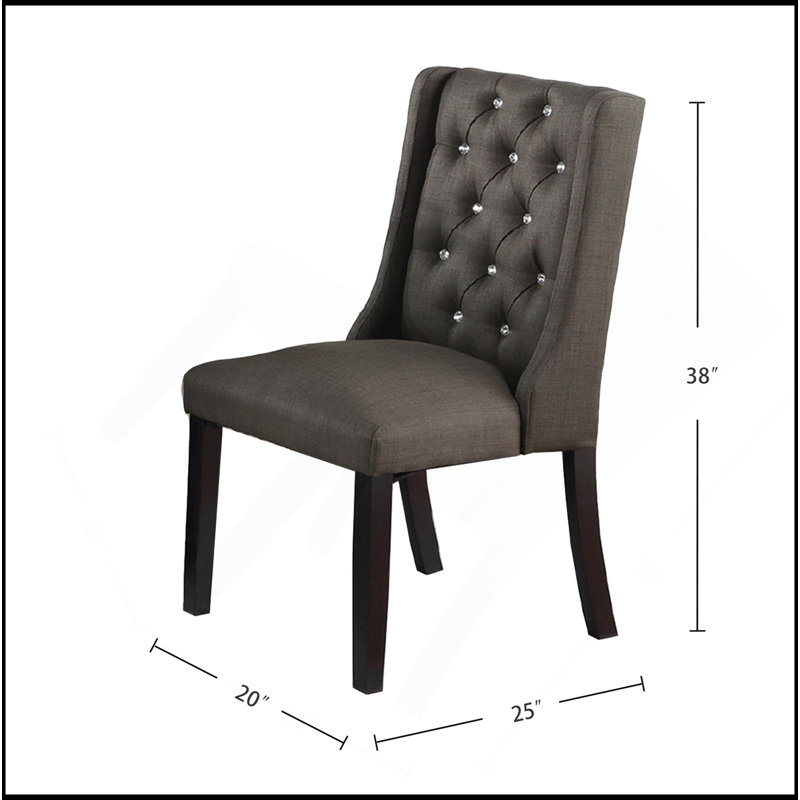 Ensemble de 2 chaises de salle à manger rembourrées en polyfibre, espresso