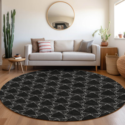 Tapis noir Prisco lavable à la machine de qualité supérieure