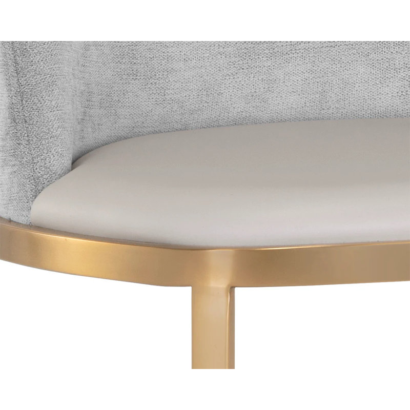 Dover Upholstered Stool with Metal Frame, Taupe, Counter Stool (25.5” Seat Height)