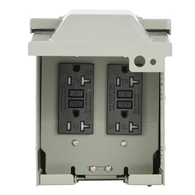 Outdoor Electrical Outlet Box 2 20 AMP GFCI Receptacles Power Outlet Box