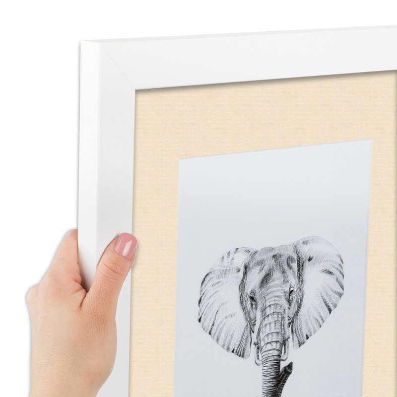 Matte Picture Frame with Mat, French Creme
