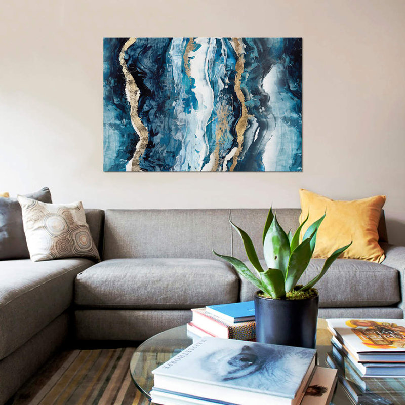 «Effectus I» par Isabelle Z, reproduction d'art graphique sur toile, H 26 po x l 40 po x P 1,5 po, Toile tendue, Pas de tapis