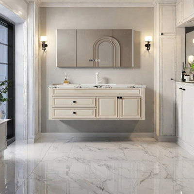 French retro style rock plate bathroom cabinet
