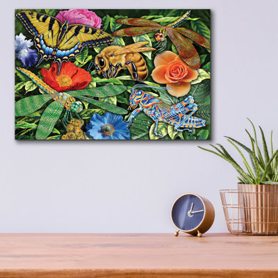  «Insectes» par Tim Jeffs, art mural en verre acrylique, 16 po x 12 po