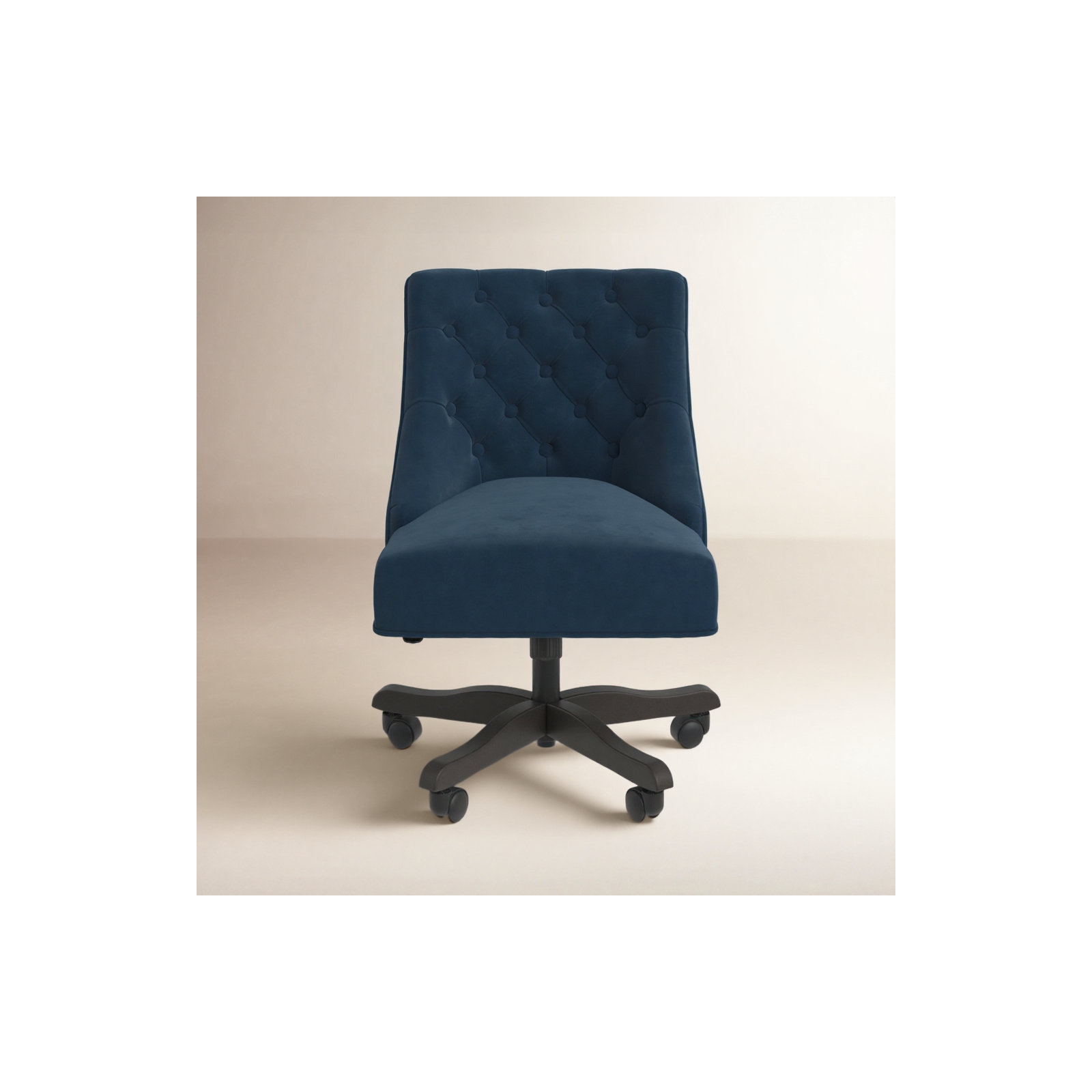 Swivel Office Chair, Navy Velvet