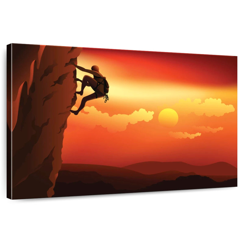 Senne Rock Climbing At Dusk, 8" H x 12" W