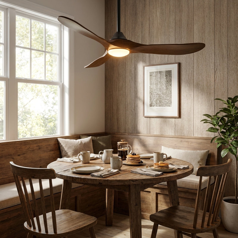 Modern Smart Ceiling Fan With Led Light, 36"