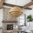 5-light brown layered adjustable iron pendant lamp