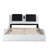 Faux Leather Queen Platform Bed With LED, Bluetooth & Massage Function