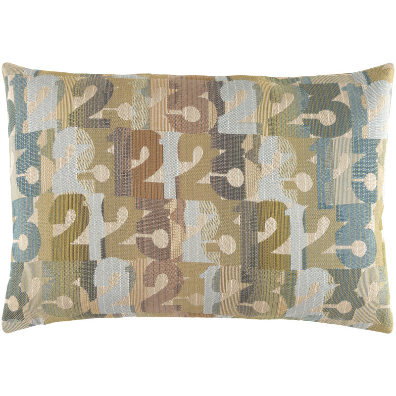 Shoop Shoop Geometric Cotton Blend Throw Pillow, Teal/Green