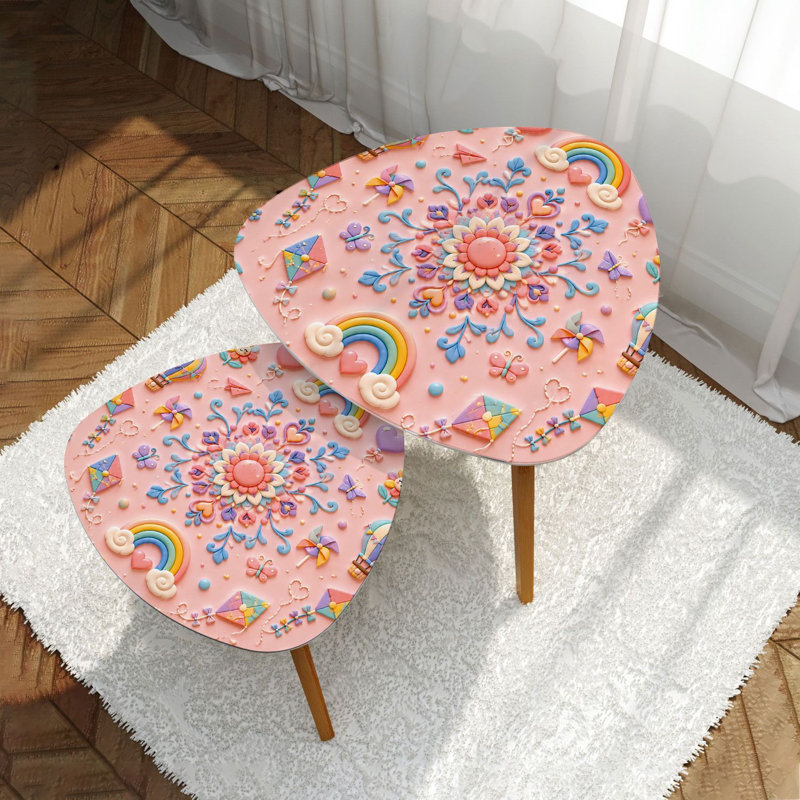 Ensemble de 2 tables basses gigognes Triangle