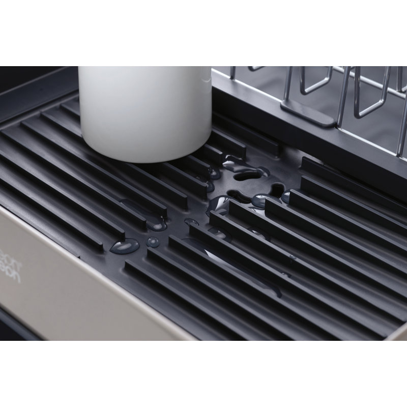 Stainless Steel Expandable Dish Rack with Utensil Cup