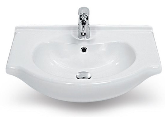 CeraStyle By Nameeks Nil 16.8'' Glossy White Ceramic Rectangular Bathroom Sink with Overflow
