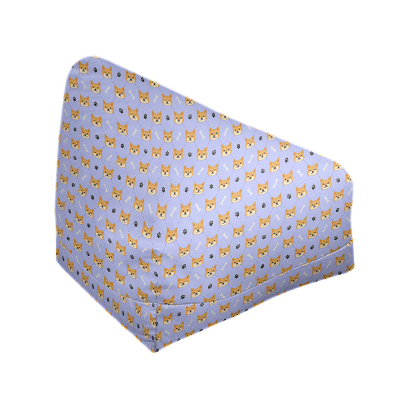 Sac de pois Leffel, H 38 po x l 42 po x P 29 po, Pouf fauteuil, Bleu acier clair / Pérou / noir