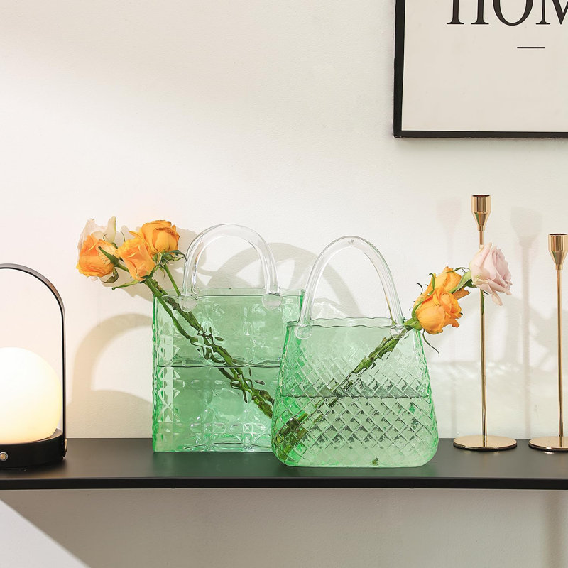 Xhesika Glass Table Vase 1, Clear Green