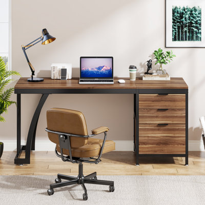 Bureau d'ordinateur à 3 tiroirs Syasia