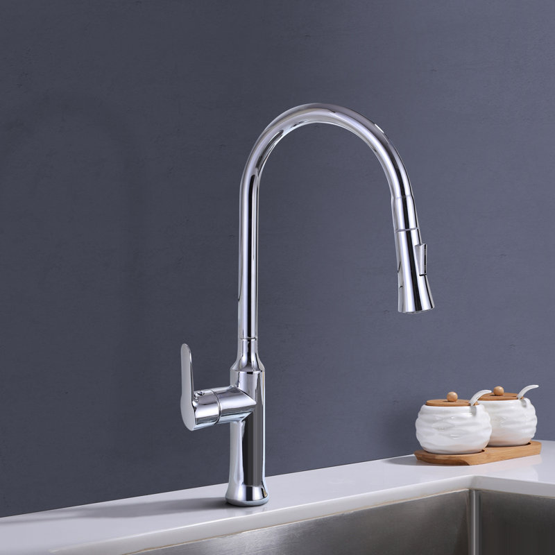 Topcraft Single Handle Single Hole Pull Down Kitchen Sink Faucet