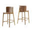 Ensemble de 2 tabourets de bar en bois Pari